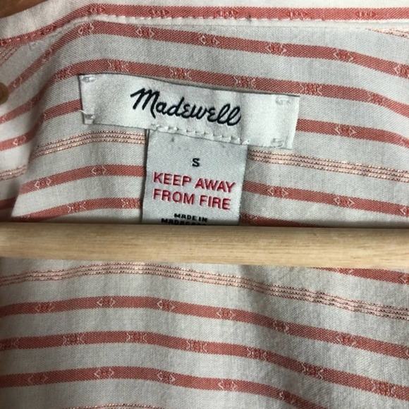 Madewell Cotton Blend Oversized Pajama Shirt in Shimmer Stripe - Picture 5 of 6